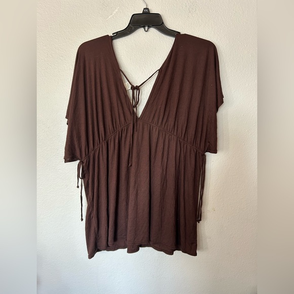 Younique Earth Brown Sleeveless Top/ cover up - Picture 5 of 6